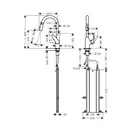 Кухонный смеситель 220, с вытяжным душем, 2jet sBox Hansgrohe Focus M42 (цвет - сталь) 71820800