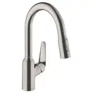Кухонный смеситель 180, с вытяжным душем, 2jet sBox Hansgrohe Focus M42 (цвет - сталь) 71821800