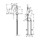 Кухонный смеситель 180, с вытяжным душем, 2jet sBox Hansgrohe Focus M42 (цвет - сталь) 71821800
