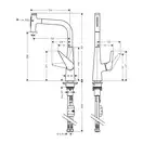 Смеситель для кухни 300 Hansgrohe Talis Select M51, 2jet (цвет - сталь) 72823800