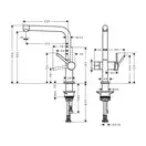 Кухонный смеситель с запорным вентилем, 1jet Hansgrohe Talis M54 (цвет - хром) 72827000