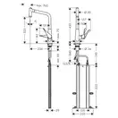 Смеситель для кухни 320 Hansgrohe Metris M71 2jet (цвет - сталь) 73801800