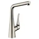 Смеситель для кухни 320 Hansgrohe Metris M71 с вытяжным изливом, 1jet, sBox (цвет - сталь) 73812800