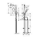 Смеситель для кухни 320 Hansgrohe Metris M71 с вытяжным изливом, 1jet, sBox (цвет - сталь) 73812800
