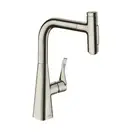 Змішувач для кухні Hansgrohe Metris Select 240 2jet sBox з витяжним душем, сталевий (73817800)
