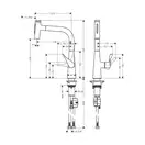 Змішувач для кухні Hansgrohe Metris Select 240 2jet з витяжним душем, сталевий (73822800)