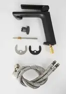 Смеситель для раковины (умывальника) Corsan TRINO BLACK MATT черный низкий (CMB7111BL)