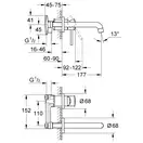 Grohe BauClassic Смеситель для раковины, скрытый, хром (2029200C)