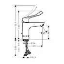Змішувач для умивальника Hansgrohe Focus E 100 із зливним гарнітуром, хром (31911000)