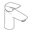 Смеситель для раковины 100 Hansgrohe Logis (цвет - чёрный матовый), без донного клапана 71101670