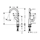 Смеситель для раковины 210, поворотный излив Hansgrohe Logis (цвет - хром), без донного клапана 71131000