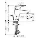 Смеситель для раковины 70 Hansgrohe Logis (цвет - чёрный матовы), с металлическим сливным гарнитуром 71170670