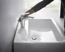 Смеситель для раковины 100 Hansgrohe Logis (цвет - хром), с металлическим сливным гарнитуром 71171000