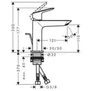 Смеситель для раковины 100 CoolStart Hansgrohe Logis Fine (цвет - чёрный матовый), с донным клапаном 71254670