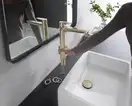 Смеситель для раковины высокий Hansgrohe Talis E (цвет - шлифованная бронза), без донного клапана 71717140