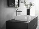 Смеситель для раковины высокий Hansgrohe Talis E (цвет - шлифованный чёрный хром), без донного клапана 71717340
