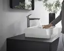 Смеситель для раковины высокий Hansgrohe Talis E (цвет - шлифованный чёрный хром), без донного клапана 71717340