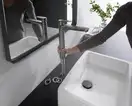 Смеситель для раковины высокий Hansgrohe Talis E (цвет - шлифованный чёрный хром), без донного клапана 71717340