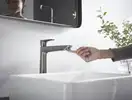 Смеситель для раковины высокий Hansgrohe Talis E (цвет - шлифованный чёрный хром), без донного клапана 71717340