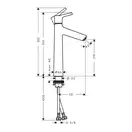 Змішувач для раковини 190 Hansgrohe Talis S (колір - чорний шліфований хром), без донного клапана 72032340