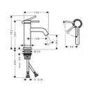 Смеситель для раковины 80 CoolStart Hansgrohe Tecturis S (цвет - матовоя бронза), без донного клапана 73301140