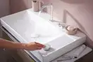 Смеситель для раковины 150 CoolStart на 2 отверстия Hansgrohe Tecturis S (цвет - хром), с донным клапаном 73353000