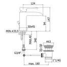Смеситель для раковины Paffoni Level (цвет - хром), с донным клапаном Clic-Clac (LES071KCR)