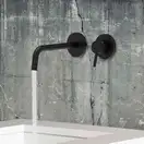 Змішувач для умивальника Paffoni Light, настінний, вилив 24.8 см, Brushed Black Nickel (LIG007NKNSP70)