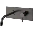 Змішувач для умивальника Paffoni Light, настінний, вилив 17.8 см, Brushed Black Nickel (LIG105NKNSP)