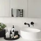 Смеситель для раковины (умывальника) REA LUNGO BLACK MAT + BOX черный настенный скрытого монтажа (BAT-B0969)