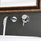 Смеситель для раковины (умывальника) REA LUNGO CHROM + BOX хром настенный скрытого монтажа (REA-B0521)