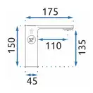 Rea MILS LCD Змішувач для раковини, хром (REA-B2000)