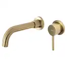 Смеситель для раковины (умывальника) REA LUNGO LONG BRUSHED GOLD + BOX скрытого монтажа (REA-B4109)