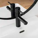 Rea Tess Black Mat Смеситель для раковины, черный (REA-B8881)