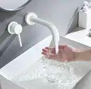 Rea Lungo Змішувач для раковини, білий мат (REA-B9559)