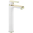 Rea Bloom White Gold Змішувач для раковини, високий, білий (REA-B9931)