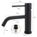 Смеситель для раковины (умывальника) YOKA MOLI 24 BLACK черный низкий (BU.MOLI-24-BLK)
