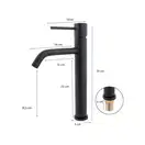 Смеситель для раковины (умывальника) YOKA MOLI 36 BLACK черный высокий (BU.MOLI-36-BLK)