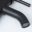 Змішувач для раковины (умивальника) Yoka SPA 24 BLACK черный низький (BU.SPA 24 BLK)