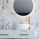 Змішувач для раковины (умивальника) Yoka SPA 36 GOLD золотий високий (BU.SPA36-GLD)
