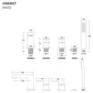 Змішувач для ванни Corsan ANGO BLACK MATT чорний на борт ванни (CMB3027BL)