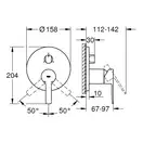 Смеситель для ванны Grohe Lineare (цвет - тёмный графит, матовый) (24095AL1) фото 3 Aquada.com.ua