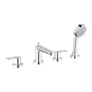 Смеситель на борт ванны Grohe Bau Edge (цвет - хром), с душевым гарнитуром (25120000) фото 1 Aquada.com.ua