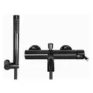 Смеситель для ванны и душа REA LUNGO BLACK GLOSSY настенный с изливом (REA-B4422)