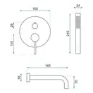 Смеситель для ванны и душа REA LUNGO WHITE MATT + BOX скрытого монтажа (REA-B6440)