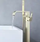 Смеситель для ванны REA CARAT BRUSHED GOLD золотой матовый напольный (REA-B6522)