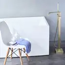 Смеситель для ванны REA CARAT BRUSHED GOLD золотой матовый напольный (REA-B6522)