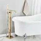 Смеситель для ванны REA CARAT BRUSHED GOLD золотой матовый напольный (REA-B6522)