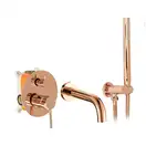 Смеситель для ванны и душа REA LUNGO ROSE GOLD + BOX скрытого монтажа (REA-B6930)