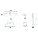 Смеситель для ванны и душа REA LUNGO WHITE MATT настенный с изливом (REA-B8030)